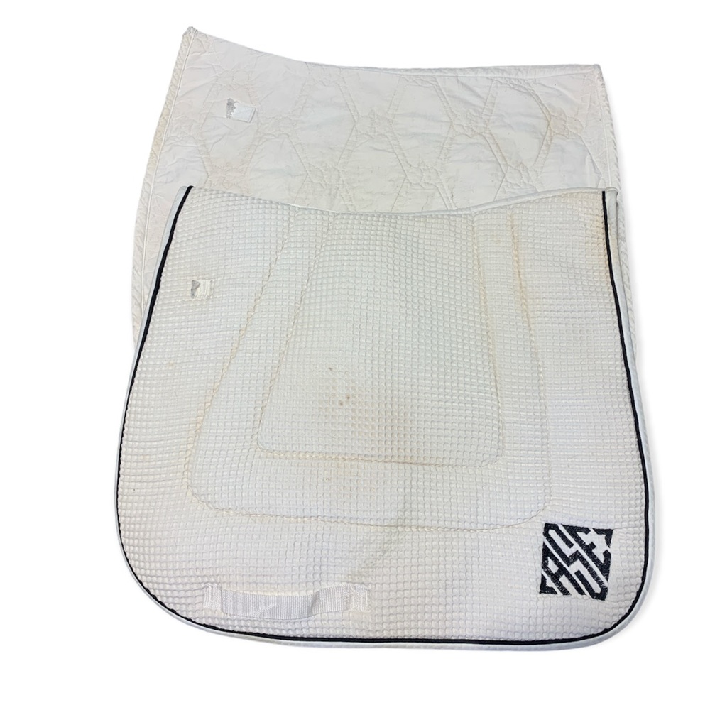 Bundle of Two White Dressage Saddle Pads